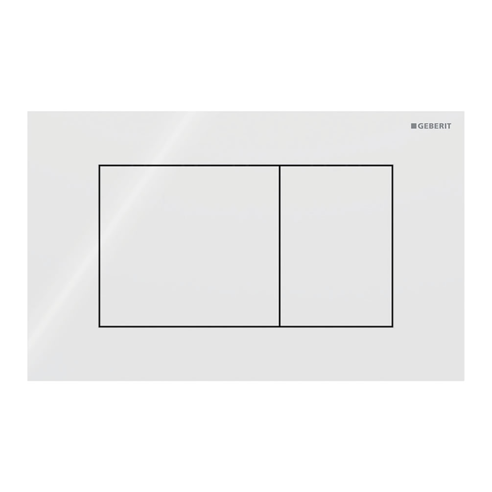 Lifestyle image of Geberit Sigma40 Square White Glass Dual Flush Plate